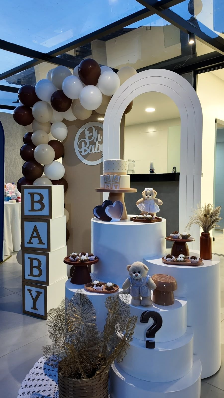 Decoração de chá de bebê tema Oh Baby montada pela BAH! Festas